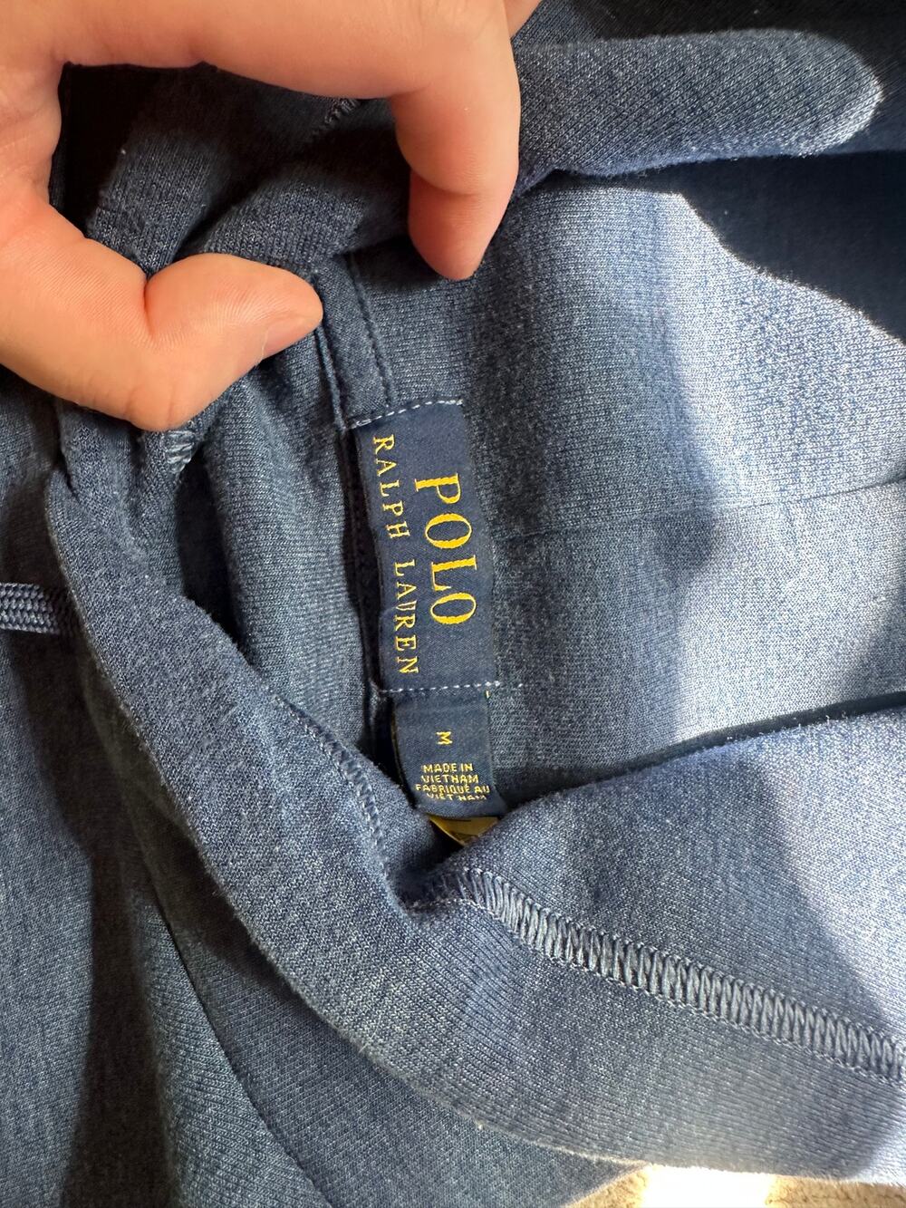 Polo Ralph Lauren Sweatshirt Blue Hoodie Heather Knit Pony Pullover Men M
